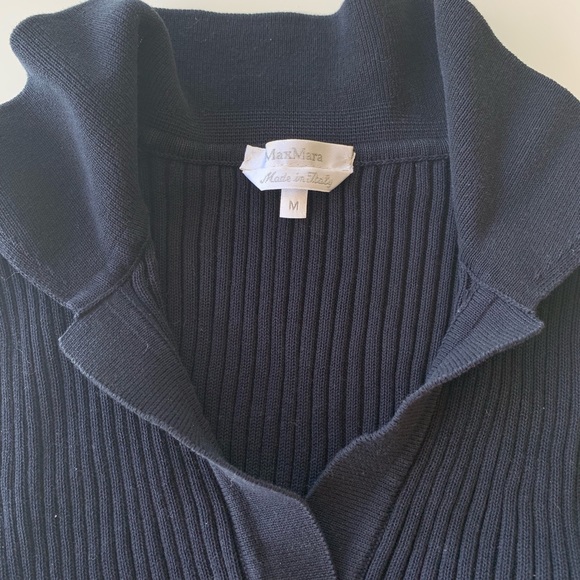 MaxMara Black Collared Ribbed Tank - Picture 4 of 4